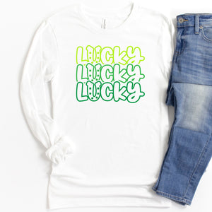 Long Sleeve: Lucky Lucky Lucky (3 Greens)