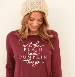 All the Plaid and Pumpkin Things- long sleeve