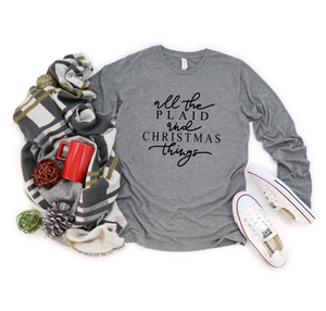 All The Plaid And Christmas Things-Long Sleeve-Plus Sizes