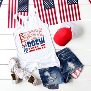 Red White and Brew -Racer back Tank Top