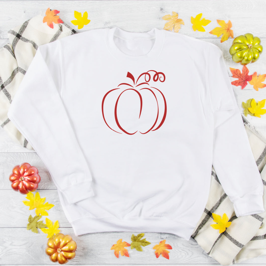 Swirly Pumpkin Maroon Crewneck Sweatshirt