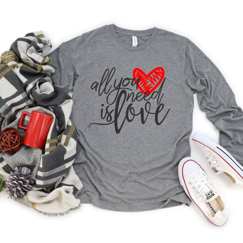 Long Sleeve: All You Need Is Love-Plus Sizes
