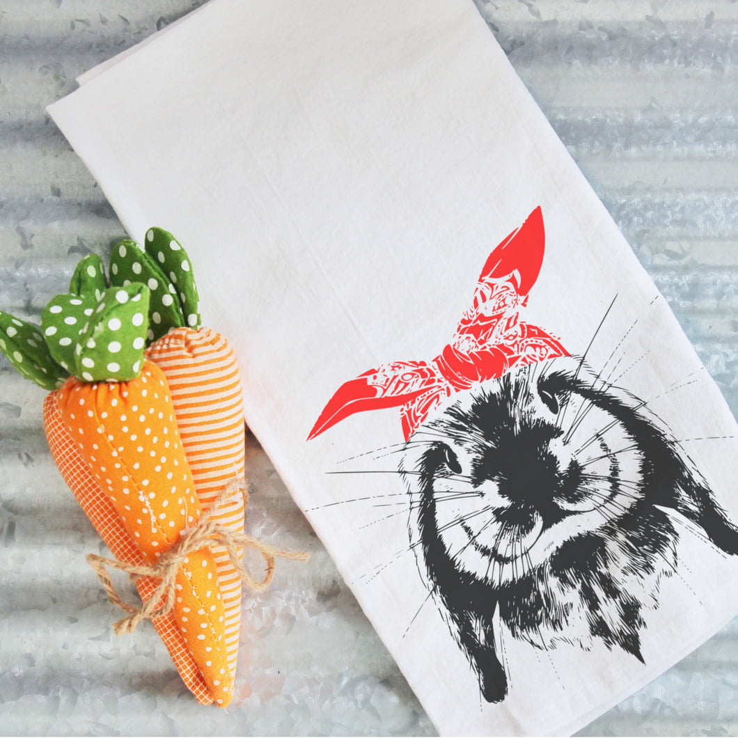 Tea Towels- Wild Bunny, Graphic Tea Towels