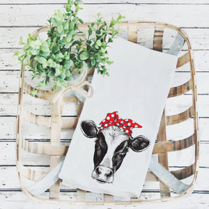 Tea Towels- Chloe the Cow, Graphic Tea Towels
