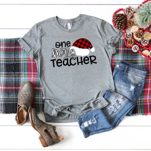 One Merry Teacher With Santa Hat-Plus Sizes