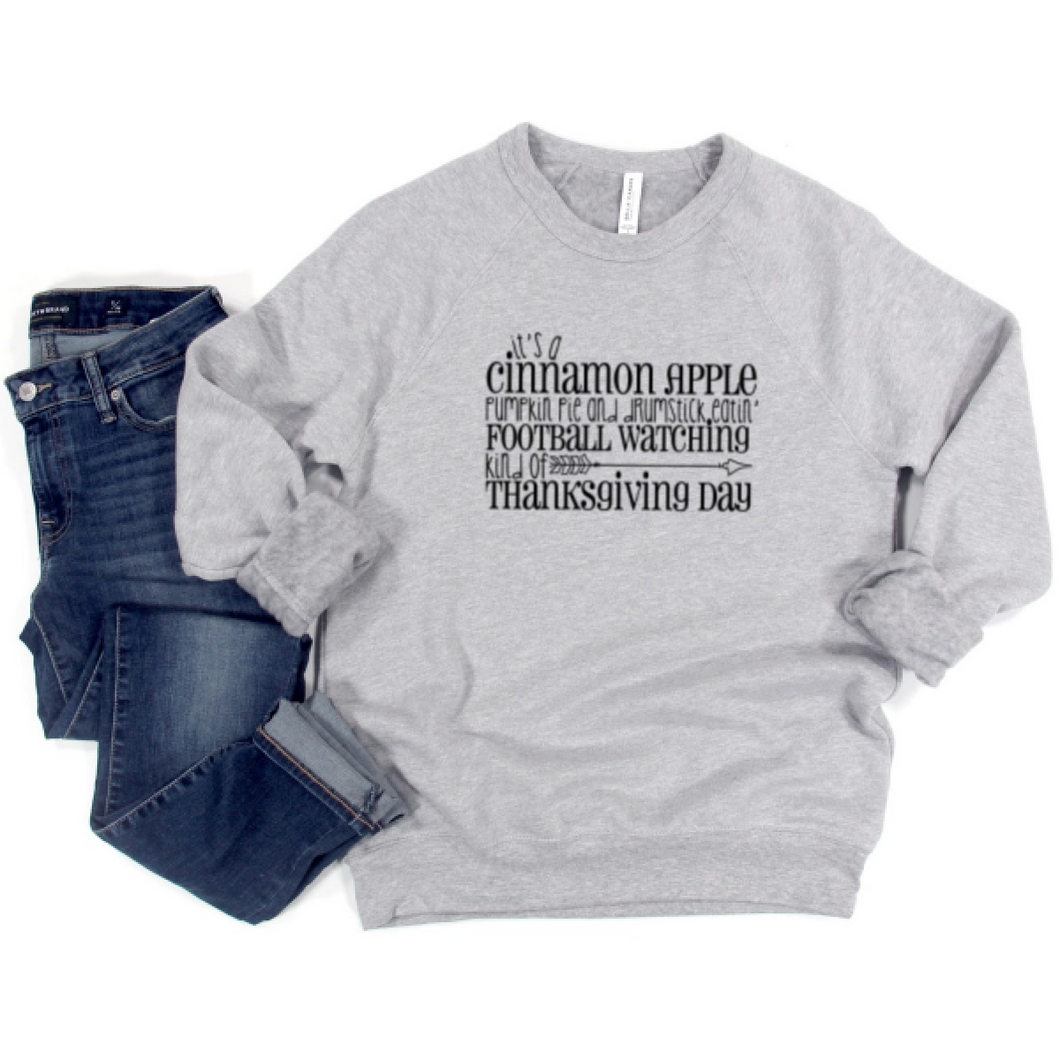 It's A Cinnamon Apple, Pumpkin Pie Thanksgiving Day Crewneck Sweatshirt