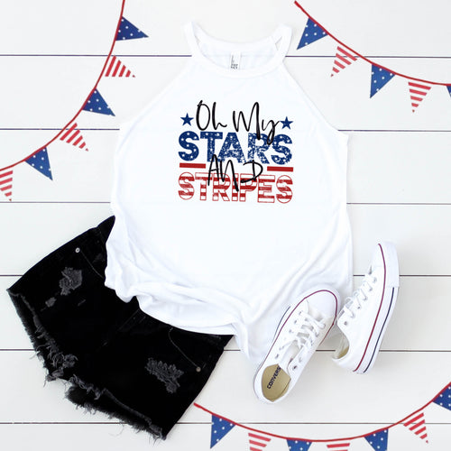 Oh My Stars and Stripes -High Neck Tank Top