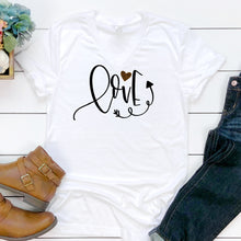 V-Neck: Swirly Love With Leopard Heart
