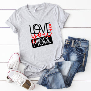 V-Neck: Love You More Black And Red