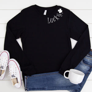 Long Sleeve: Lucky Collar (White)