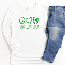 Long Sleeve: Peace Love Luck (Green)