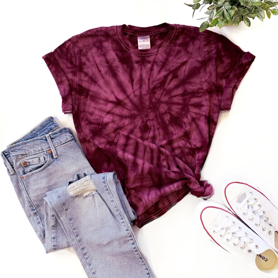 Fun Tie-Dye Tee-Spider Plum