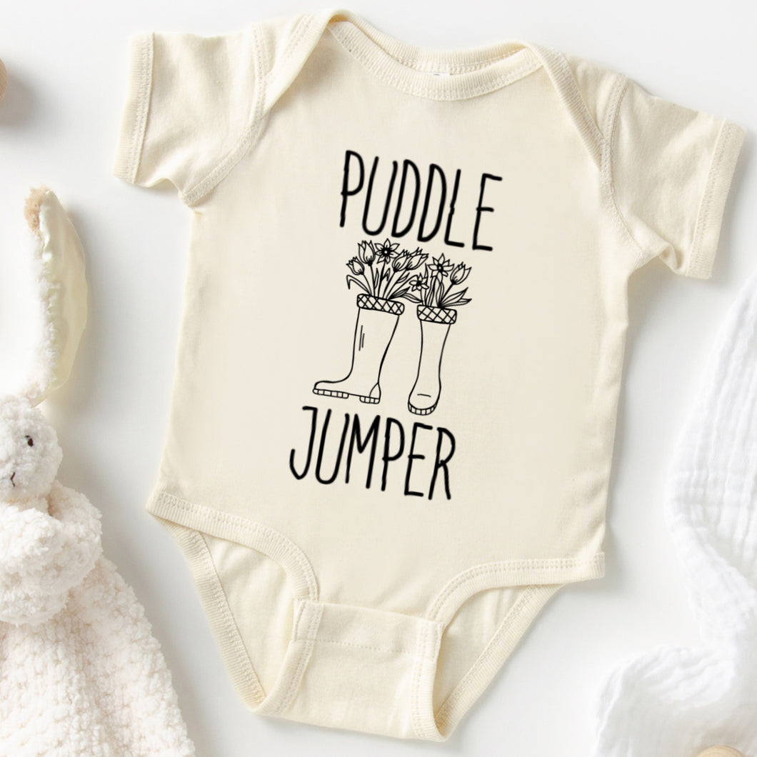Puddle Jumper with Flowers Onesie