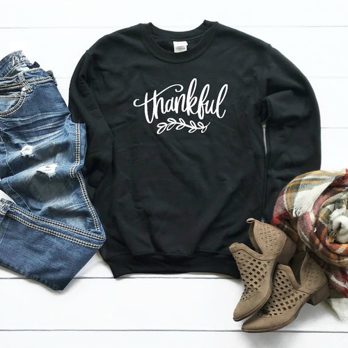 Thankful (White) Crewneck Sweatshirt