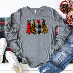 Christmas Trees With Bows-Long Sleeve