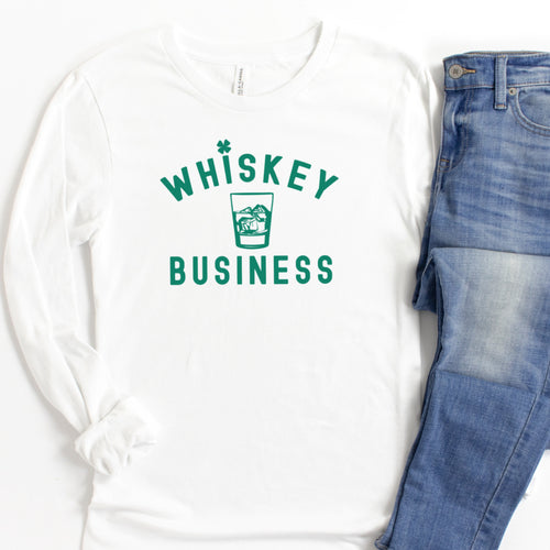 Long Sleeve: Whiskey Business (Green)